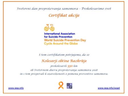 Certifikat akcije Prekolesarimo svet